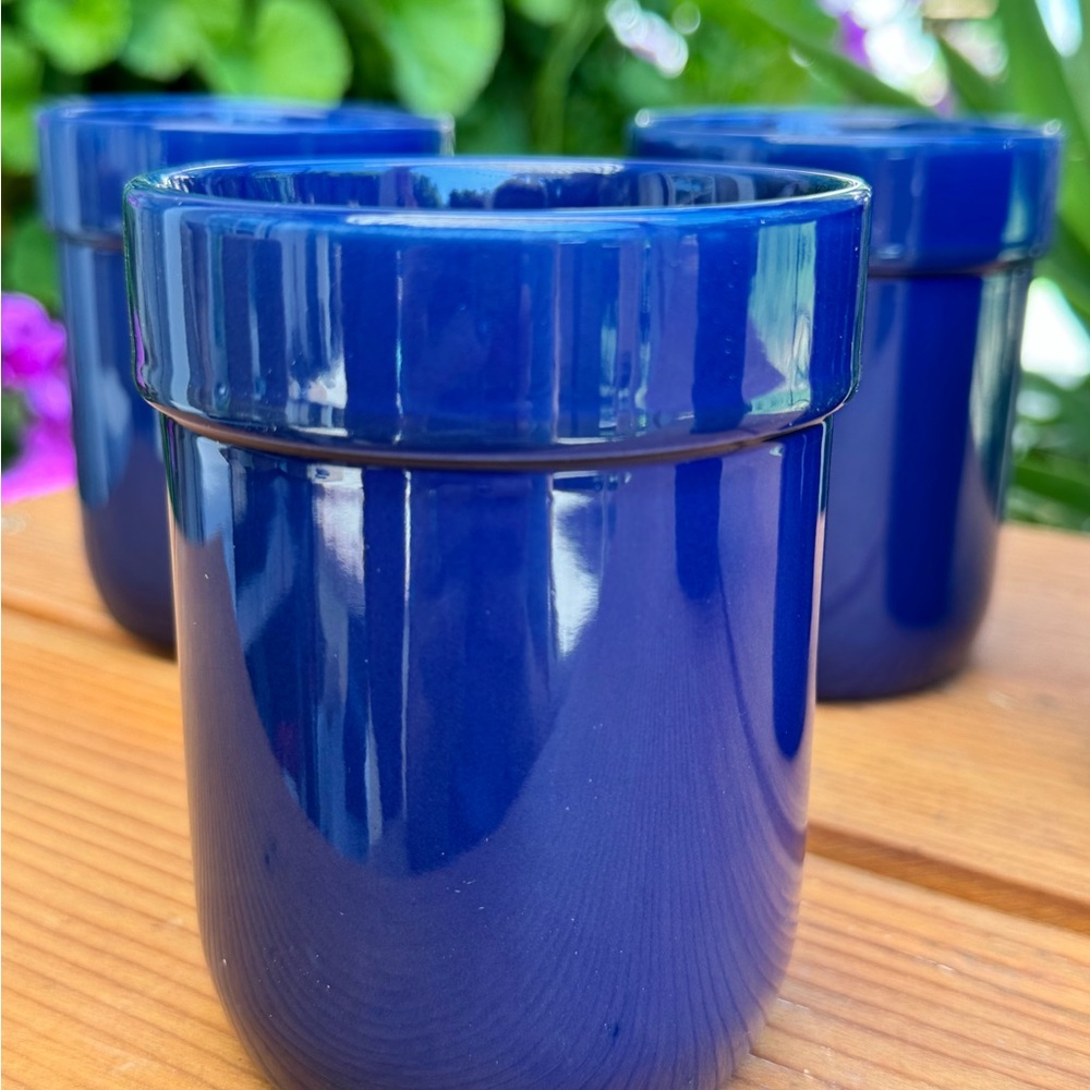Set of Blue Ceramic Tumblers